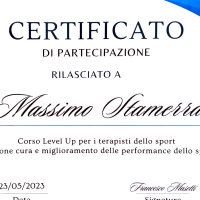 Attestato - Prevenzione Cura e Miglioramento delle Performance dello Sportivo